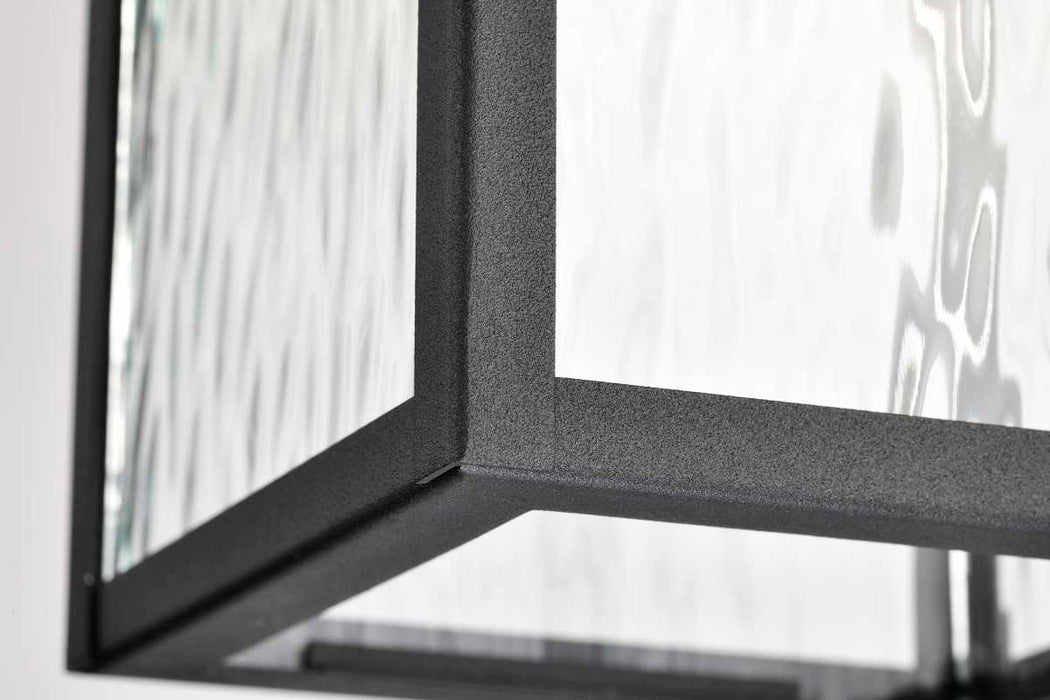 Hanging Lantern Nuvo 60-5996 Austen Collection Outdoor 17 inch Hanging Light - Matte Black Finish with Clear Water Glass Nuvo