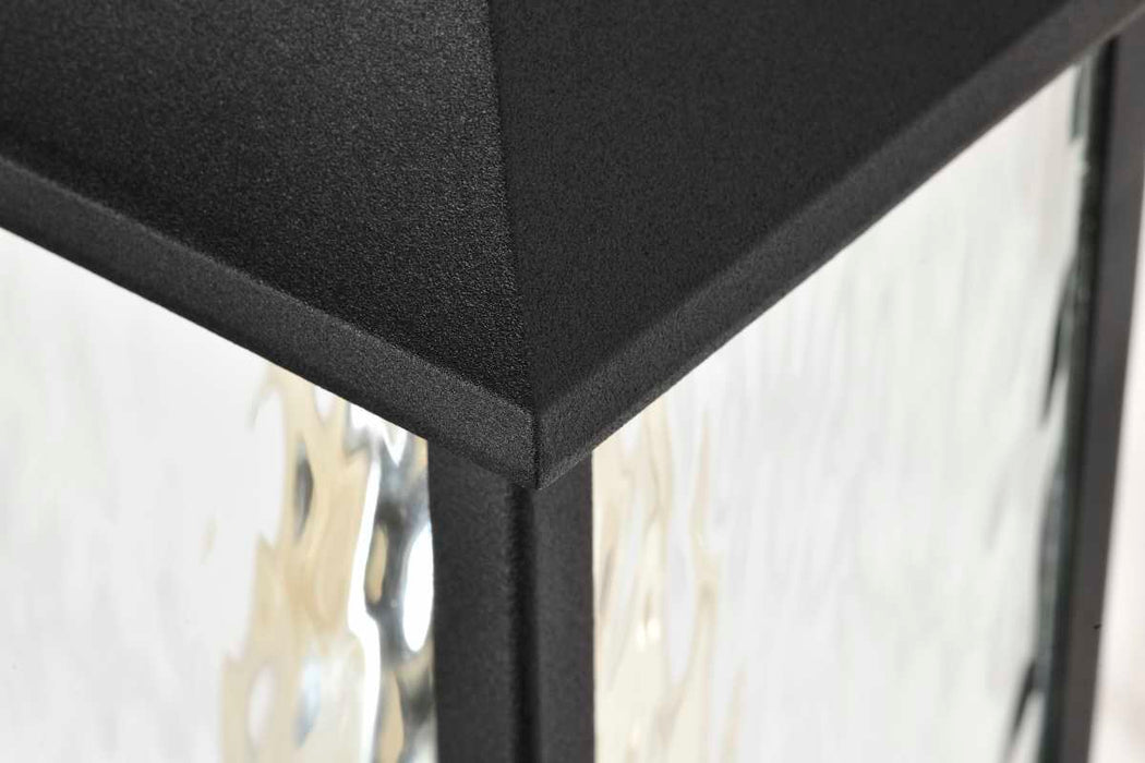 Wall Lantern Nuvo 60-5997 Austen Collection Outdoor 13 inch Small Wall Light - Matte Black Finish with Clear Water Glass Nuvo