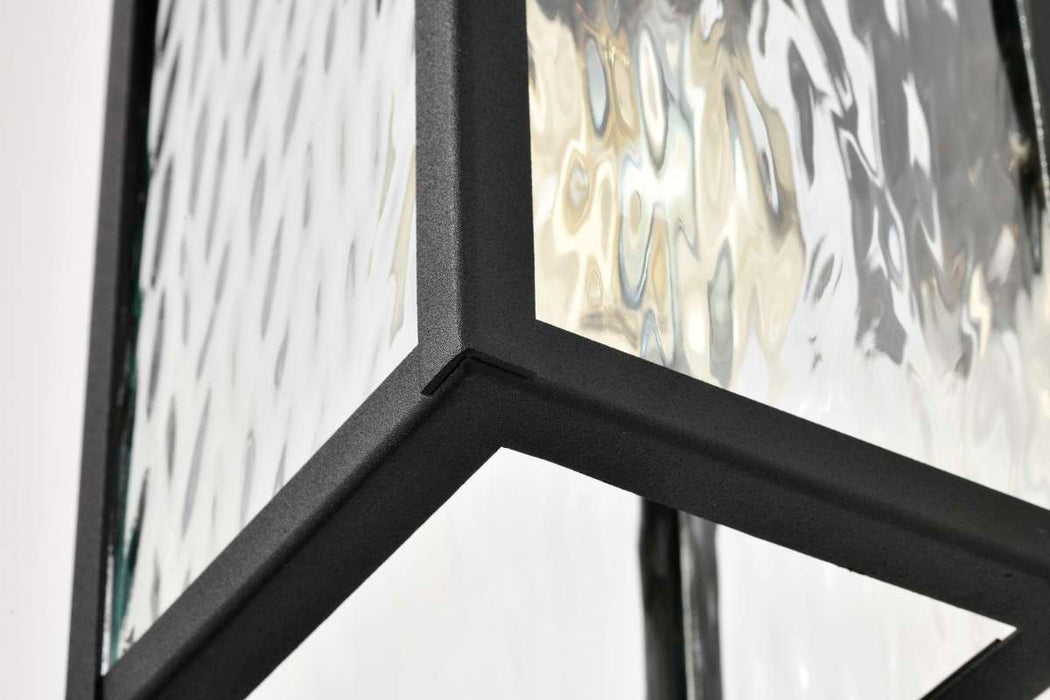Wall Lantern Nuvo 60-5997 Austen Collection Outdoor 13 inch Small Wall Light - Matte Black Finish with Clear Water Glass Nuvo