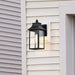 Wall Lantern Nuvo 60-5997 Austen Collection Outdoor 13 inch Small Wall Light - Matte Black Finish with Clear Water Glass Nuvo