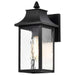 Wall Lantern Nuvo 60-5997 Austen Collection Outdoor 13 inch Small Wall Light - Matte Black Finish with Clear Water Glass Nuvo