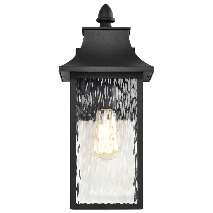Wall Lantern Nuvo 60-5998 Austen Collection Outdoor 17 inch Large Wall Light - Matte Black Finish with Clear Water Glass Nuvo