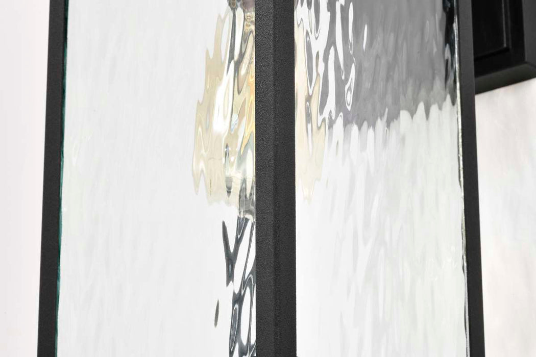 Wall Lantern Nuvo 60-5998 Austen Collection Outdoor 17 inch Large Wall Light - Matte Black Finish with Clear Water Glass Nuvo