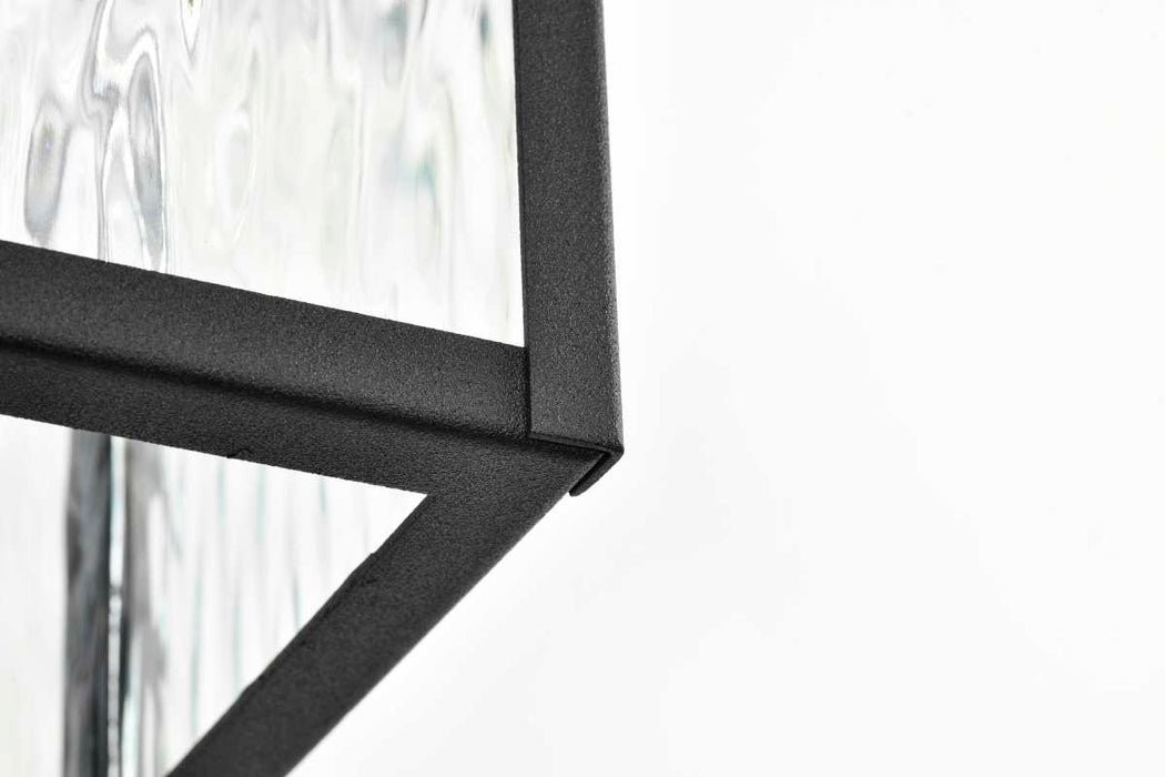 Wall Lantern Nuvo 60-5998 Austen Collection Outdoor 17 inch Large Wall Light - Matte Black Finish with Clear Water Glass Nuvo