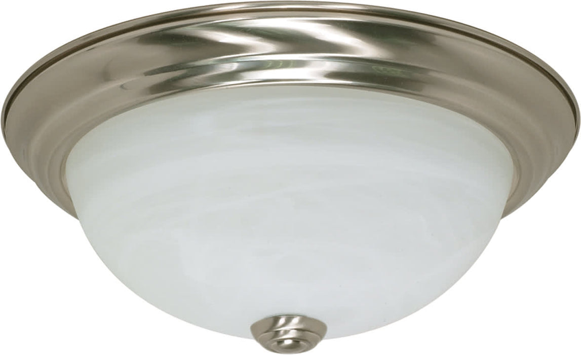 Flush Mount Nuvo 60-6000 2 Light - 11 in. - Flush Mount - Alabaster Glass - Color retail packaging - Brushed Nickel Finish Nuvo