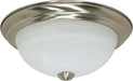 Flush Mount Nuvo 60-6000 2 Light - 11 in. - Flush Mount - Alabaster Glass - Color retail packaging - Brushed Nickel Finish Nuvo