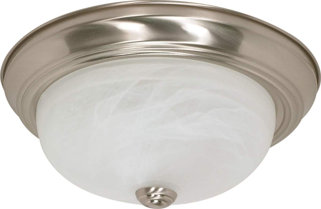 Flush Mount Nuvo 60-6001 2 Light - 13 in. - Flush Mount - Alabaster Glass - Color retail packaging - Brushed Nickel Finish Nuvo