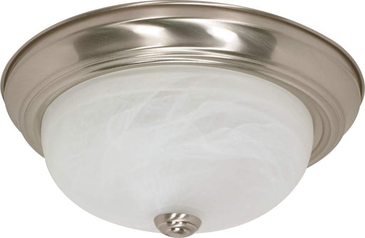 Flush Mount Nuvo 60-6001 2 Light - 13 in. - Flush Mount - Alabaster Glass - Color retail packaging - Brushed Nickel Finish Nuvo