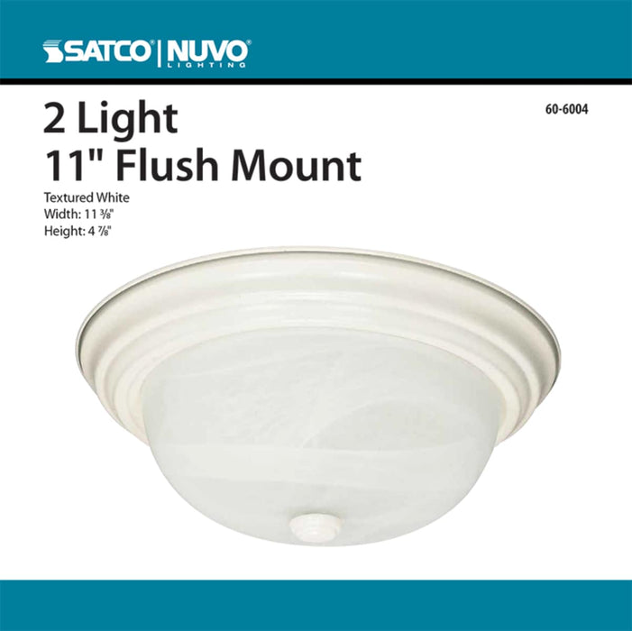 Flush Mount Nuvo 60-6004 2 Light - 11 in. - Flush Mount - Alabaster Glass - Color retail packaging - Textured White Finish Nuvo