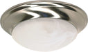 Flush Mount Nuvo 60-6009 1 Light - 12 in. - Flush Mount - Twist and Lock with Alabaster Glass - Color retail packaging - Brushed Nickel Finish Nuvo