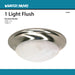 Flush Mount Nuvo 60-6009 1 Light - 12 in. - Flush Mount - Twist and Lock with Alabaster Glass - Color retail packaging - Brushed Nickel Finish Nuvo