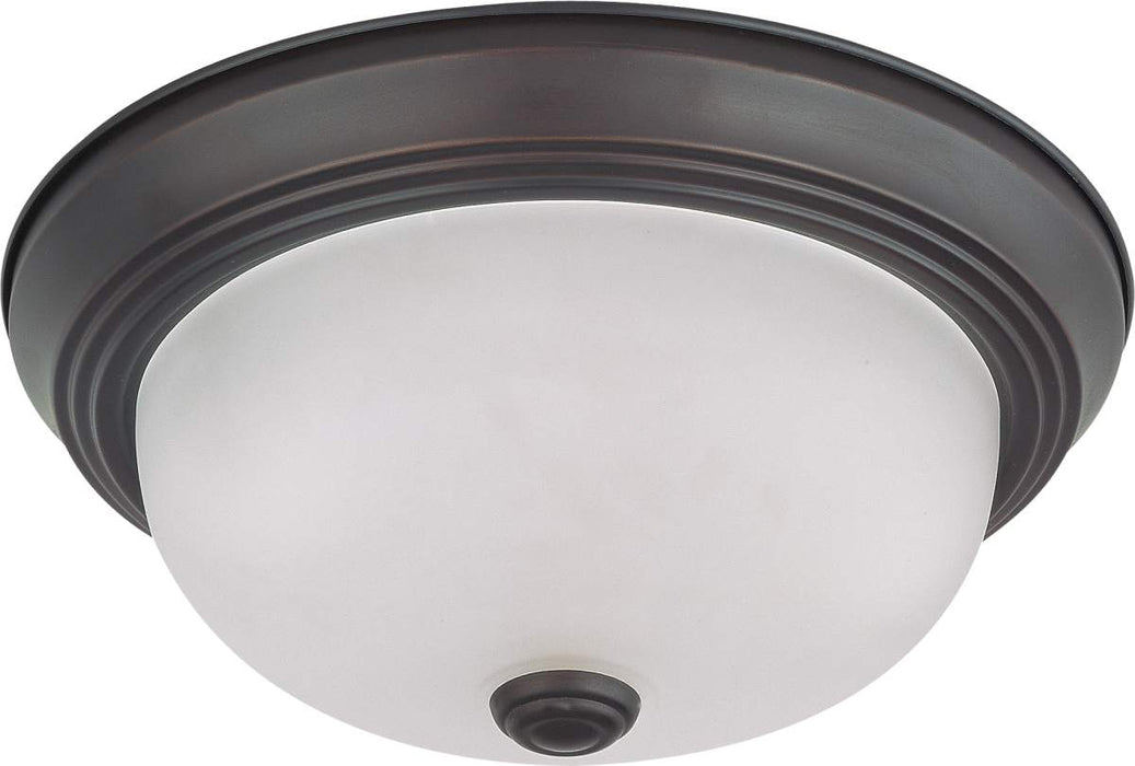 Flush Mount Nuvo 60-6010 2 Light - 11 in. - Flush Mount with Frosted White Glass - Color retail packaging - Mahogany Bronze Finish Nuvo