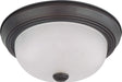 Flush Mount Nuvo 60-6010 2 Light - 11 in. - Flush Mount with Frosted White Glass - Color retail packaging - Mahogany Bronze Finish Nuvo
