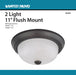 Flush Mount Nuvo 60-6010 2 Light - 11 in. - Flush Mount with Frosted White Glass - Color retail packaging - Mahogany Bronze Finish Nuvo