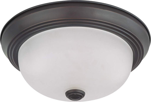 Flush Mount Nuvo 60-6010 2 Light - 11 in. - Flush Mount with Frosted White Glass - Color retail packaging - Mahogany Bronze Finish Nuvo