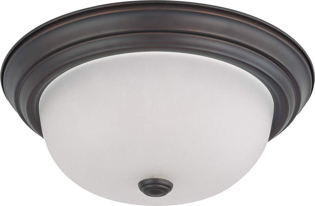 Flush Mount Nuvo 60-6011 2 Light - 13 in. - Flush Mount with Frosted White Glass - Color retail packaging - Mahogany Bronze Finish Nuvo