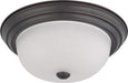 Flush Mount Nuvo 60-6011 2 Light - 13 in. - Flush Mount with Frosted White Glass - Color retail packaging - Mahogany Bronze Finish Nuvo