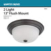Flush Mount Nuvo 60-6011 2 Light - 13 in. - Flush Mount with Frosted White Glass - Color retail packaging - Mahogany Bronze Finish Nuvo