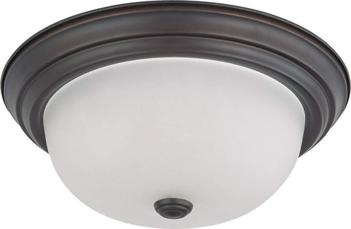 Flush Mount Nuvo 60-6011 2 Light - 13 in. - Flush Mount with Frosted White Glass - Color retail packaging - Mahogany Bronze Finish Nuvo