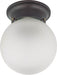 Flush Mount Nuvo 60-6012 1 Light - 6 in. - Ceiling Mount with Frosted White Glass - Color retail packaging - Mahogany Bronze Finish Nuvo