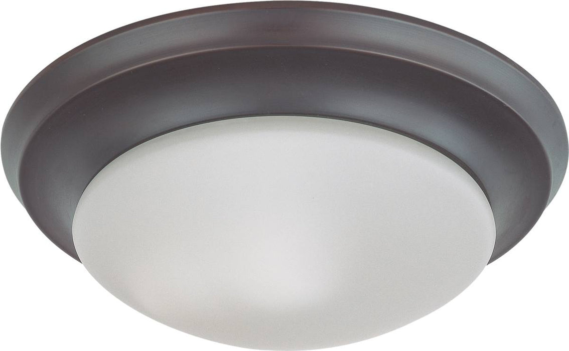 Flush Mount Nuvo 60-6013 1 Light - 12 in. - Flush Mount Twist and Lock with Frosted White Glass - Color retail packaging - Mahogany Bronze Finish Nuvo