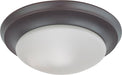 Flush Mount Nuvo 60-6013 1 Light - 12 in. - Flush Mount Twist and Lock with Frosted White Glass - Color retail packaging - Mahogany Bronze Finish Nuvo