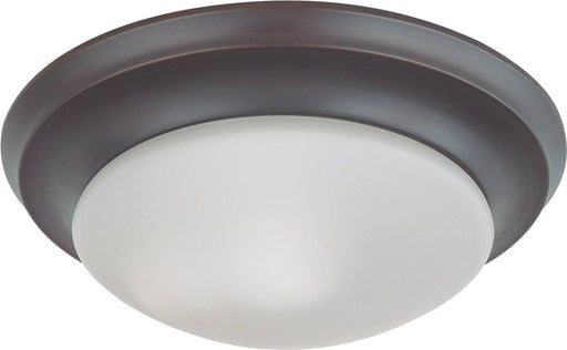 Flush Mount Nuvo 60-6013 1 Light - 12 in. - Flush Mount Twist and Lock with Frosted White Glass - Color retail packaging - Mahogany Bronze Finish Nuvo