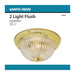 Flush Mount Nuvo 60-6015 2 Light - 11 in. - Flush Mount - Clear Ribbed Glass - Color retail packaging - Polished Brass Finish Nuvo