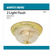 Flush Mount Nuvo 60-6016 2 Light - 13 in. - Flush Mount - Clear Ribbed Glass - Color retail packaging - Polished Brass Finish Nuvo