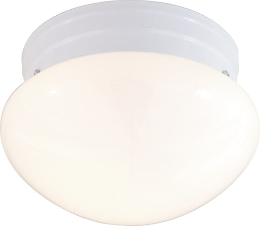Flush Mount Nuvo 60-6026 1 Light - 8 in. - Flush Mount - Small White Mushroom - Color retail packaging - White Finish Nuvo