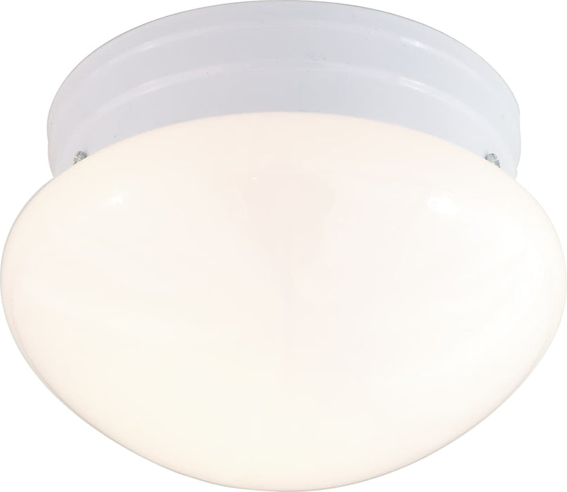 Flush Mount Nuvo 60-6026 1 Light - 8 in. - Flush Mount - Small White Mushroom - Color retail packaging - White Finish Nuvo