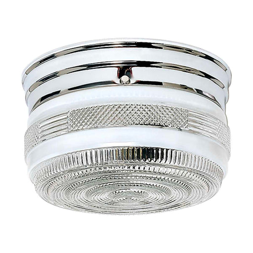 Flush Mount Nuvo 60-6027 2 Light - 8 in. - Flush Mount - Medium Crystal / White Drum - Color retail packaging - Polished Chrome Finish Nuvo