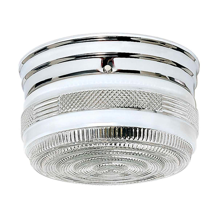 Flush Mount Nuvo 60-6027 2 Light - 8 in. - Flush Mount - Medium Crystal / White Drum - Color retail packaging - Polished Chrome Finish Nuvo