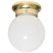 Flush Mount Nuvo 60-6028 1 Light - 6 in. - Ceiling Fixture - White Ball - Color retail packaging - Polished Brass Finish Nuvo