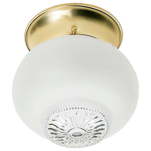 Flush Mount Nuvo 60-6029 1 Light - 6 in. - Ceiling Fixture - Clear Bottom Squat Ball - Color retail packaging - Polished Brass Finish Nuvo