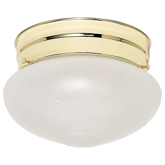Flush Mount Nuvo 60-6030 1 Light - 6 in. - Flush Mount - Small Frosted Grape Mushroom - Color retail packaging - Polished Brass Finish Nuvo