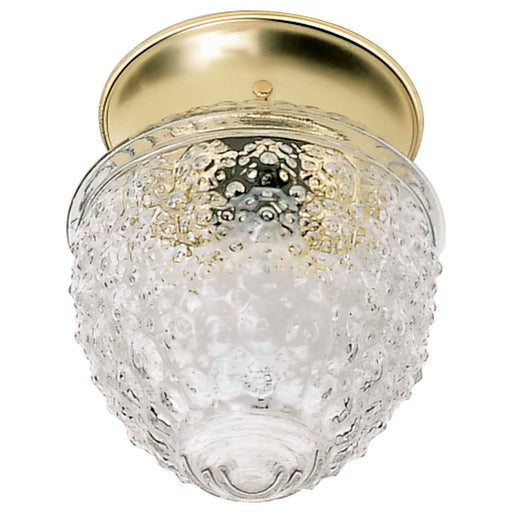 Flush Mount Nuvo 60-6031 1 Light - 6 in. - Ceiling Fixture - Clear Pineapple Glass - Color retail packaging - Polished Brass Finish Nuvo
