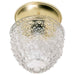 Flush Mount Nuvo 60-6031 1 Light - 6 in. - Ceiling Fixture - Clear Pineapple Glass - Color retail packaging - Polished Brass Finish Nuvo