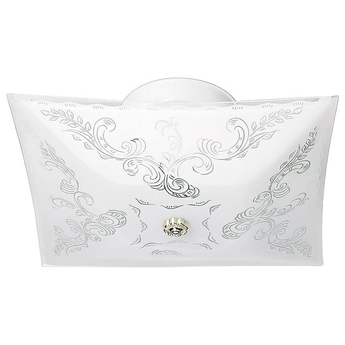 Flush Mount Nuvo 60-6032 2 Light - 12 in. - Ceiling Fixture - Square Floral - Color retail packaging - White Finish Nuvo