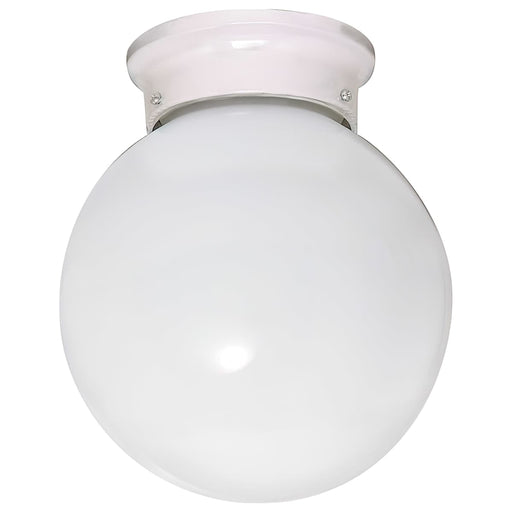 Flush Mount Nuvo 60-6033 1 Light - 6 in. - Ceiling Fixture - White Ball - Color retail packaging - White Finish Nuvo