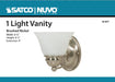Vanity Nuvo 60-6077 Empire - 1 Light - 7 in. - Vanity with Alabaster Glass Bell Shades - Color retail packaging - Brushed Nickel Finish Nuvo