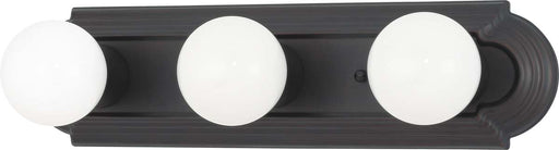 Vanity Nuvo 60-6080 3 Light - 18 in. - Vanity Racetrack Style - Color retail packaging - Mahogany Bronze Finish Nuvo
