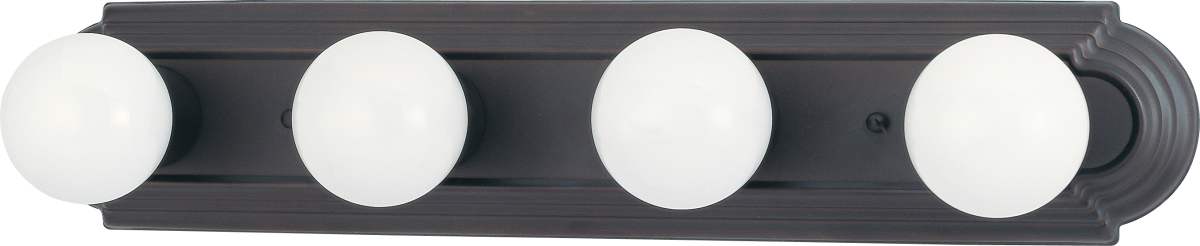 Vanity Nuvo 60-6081 4 Light - 24 in. - Vanity Racetrack Style - Color retail packaging - Mahogany Bronze Finish Nuvo