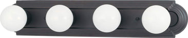 Vanity Nuvo 60-6081 4 Light - 24 in. - Vanity Racetrack Style - Color retail packaging - Mahogany Bronze Finish Nuvo