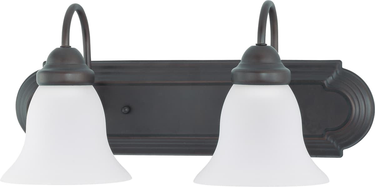 Vanity Nuvo 60-6082 Ballerina - 2 Light - 18 in. - Vanity with Frosted White Glass - Color retail packaging - Mahogany Bronze Finish Nuvo