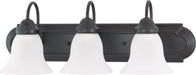Vanity Nuvo 60-6083 Ballerina - 3 Light - 24 in. - Vanity with Frosted White Glass - Color retail packaging - Mahogany Bronze Finish Nuvo