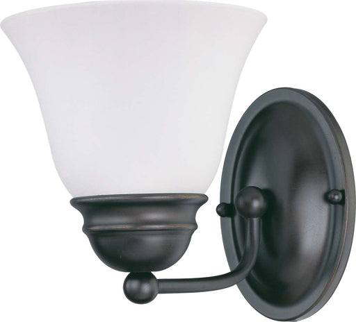 Vanity Nuvo 60-6085 Empire - 1 Light - 7 in. - Vanity with Frosted White Glass - Color retail packaging - Mahogany Bronze Finish Nuvo