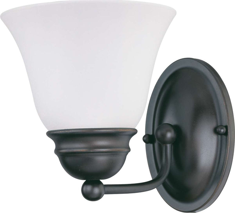 Vanity Nuvo 60-6085 Empire - 1 Light - 7 in. - Vanity with Frosted White Glass - Color retail packaging - Mahogany Bronze Finish Nuvo