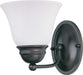Vanity Nuvo 60-6085 Empire - 1 Light - 7 in. - Vanity with Frosted White Glass - Color retail packaging - Mahogany Bronze Finish Nuvo