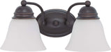 Vanity Nuvo 60-6086 Empire - 2 Light - 15 in. - Vanity with Frosted White Glass - Color retail packaging - Mahogany Bronze Finish Nuvo